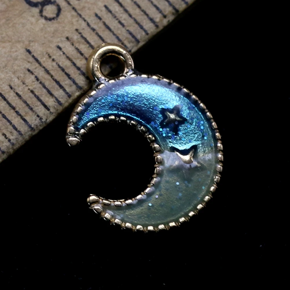 

10 Pcs Moon Pendant Accessories Fashion Alloy Charm Chic Charms Jewelry Making Pendants