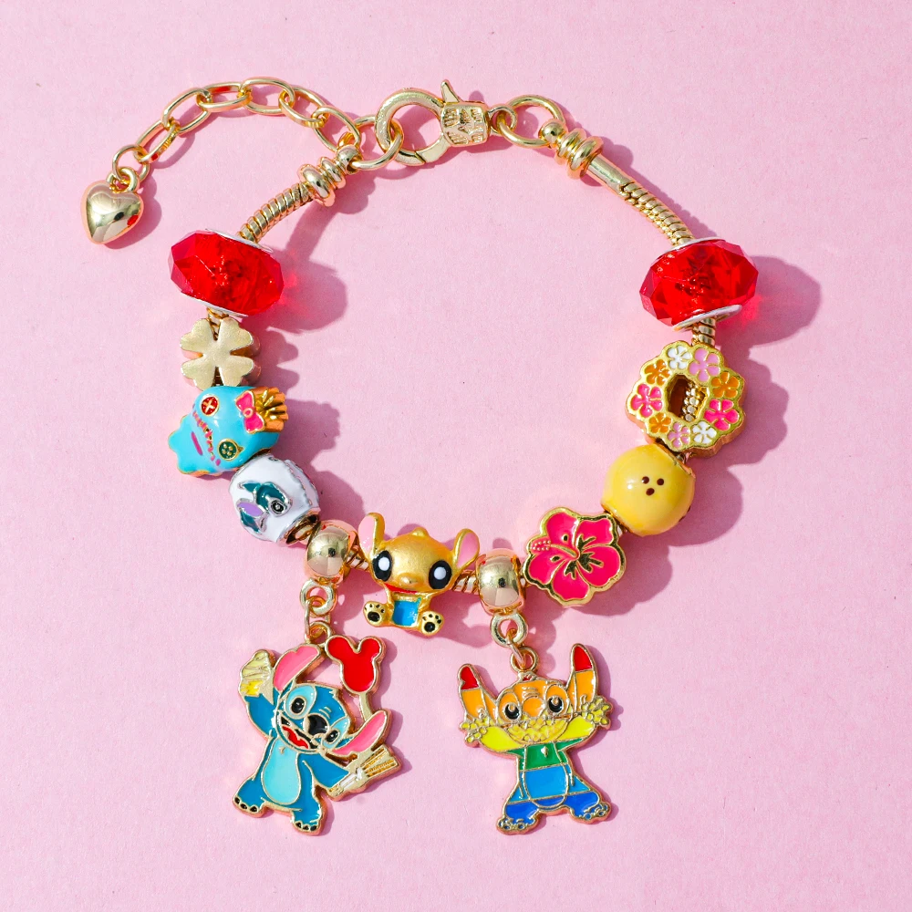 Disney Lilo & Stitch-abalorio de dibujos animados, caja ciega, accesorios colgantes DIY, regalos de tendencia navideña para amigos ﻿