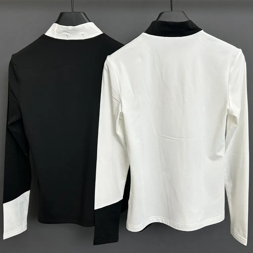 New Women Golf Long Sleeve High Neck Base Layer T‑Shirt Breathable Quick Dry Sweat Wicking Casual Sports Golf Tops