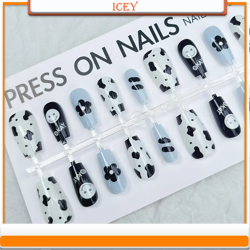 Icey Beauty 30 Uds. Patrón de leche prensa en uñas productos para uñas semiphechos códigos de uñas prefabricados piezas de uñas