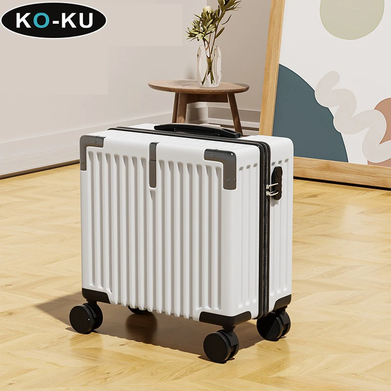 KO-KU Luggage Female 2024 New Male Students 18 Inch Small Lightweight Boarding Password Box Travel Bag Trolley Case