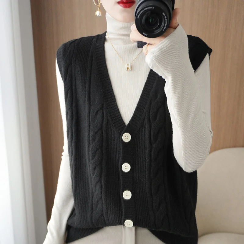 Bellissimo gilet di lana lavorato a maglia Cardigan da donna Thiened Svel Capispalla maglione Camere con design floreale aperto