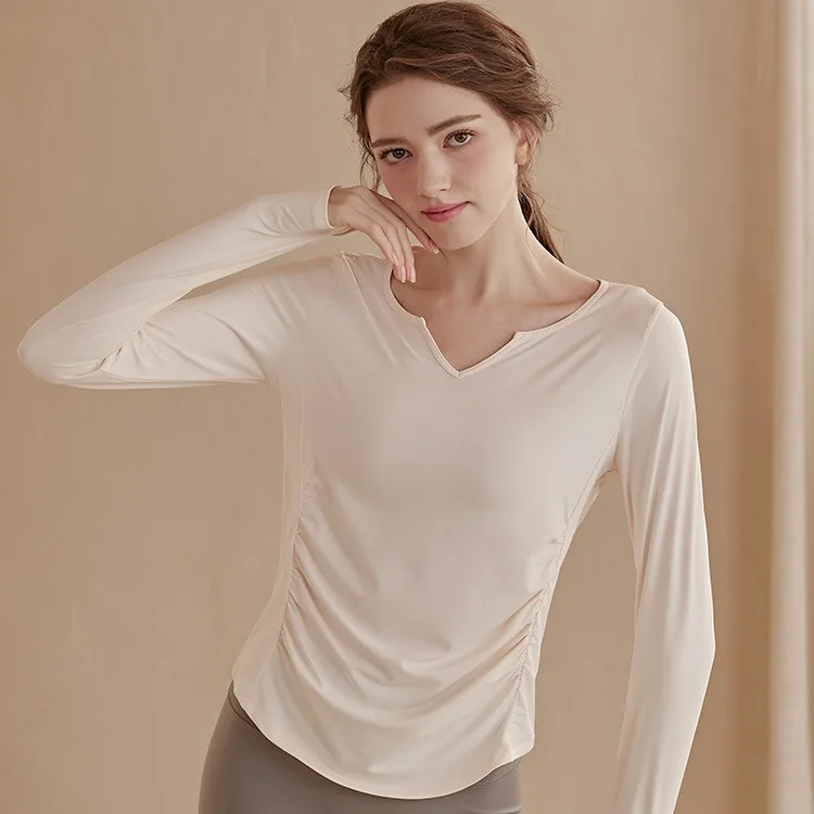 

Свободная блузка премиум-класса, футболка с длинными рукавами, женская осенне-зимняя одежда для йоги, быстросохнущая и тонкая одежда для бега