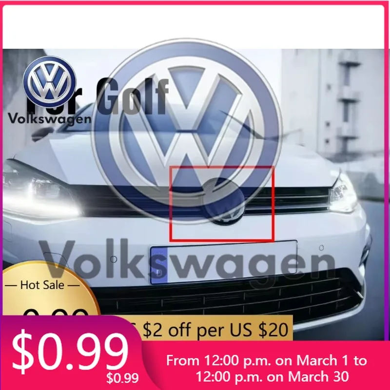 

For VW Volkswagen Jetta MK5 Golf 2pcs Front and Rear VW Golf 6/Golf 7/Golf 7.5/Golf 8 Not Affect ACC Modified Black Label Flat M