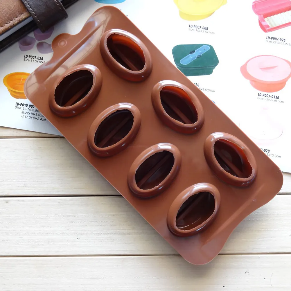 

2 шт. силиконовые формы в форме кофейных зерен для выпечки, украшения тортов, шоколада, кексов, многоразовые, гибкие, антипригарные