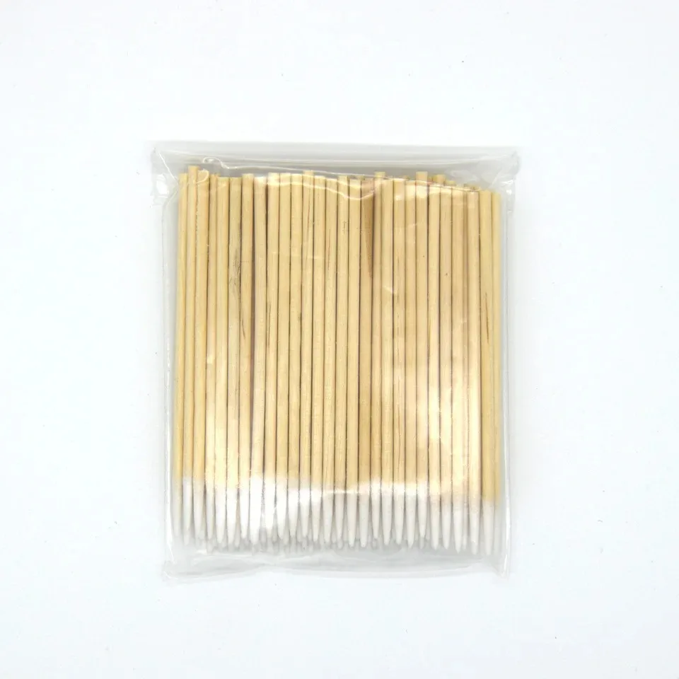 100/200/300Pcs Nails Wood Swab Clean Sticks Bud Tip Wooden Cotton Head Manicure Detail Corrector Nail Polish Remover Art Tool