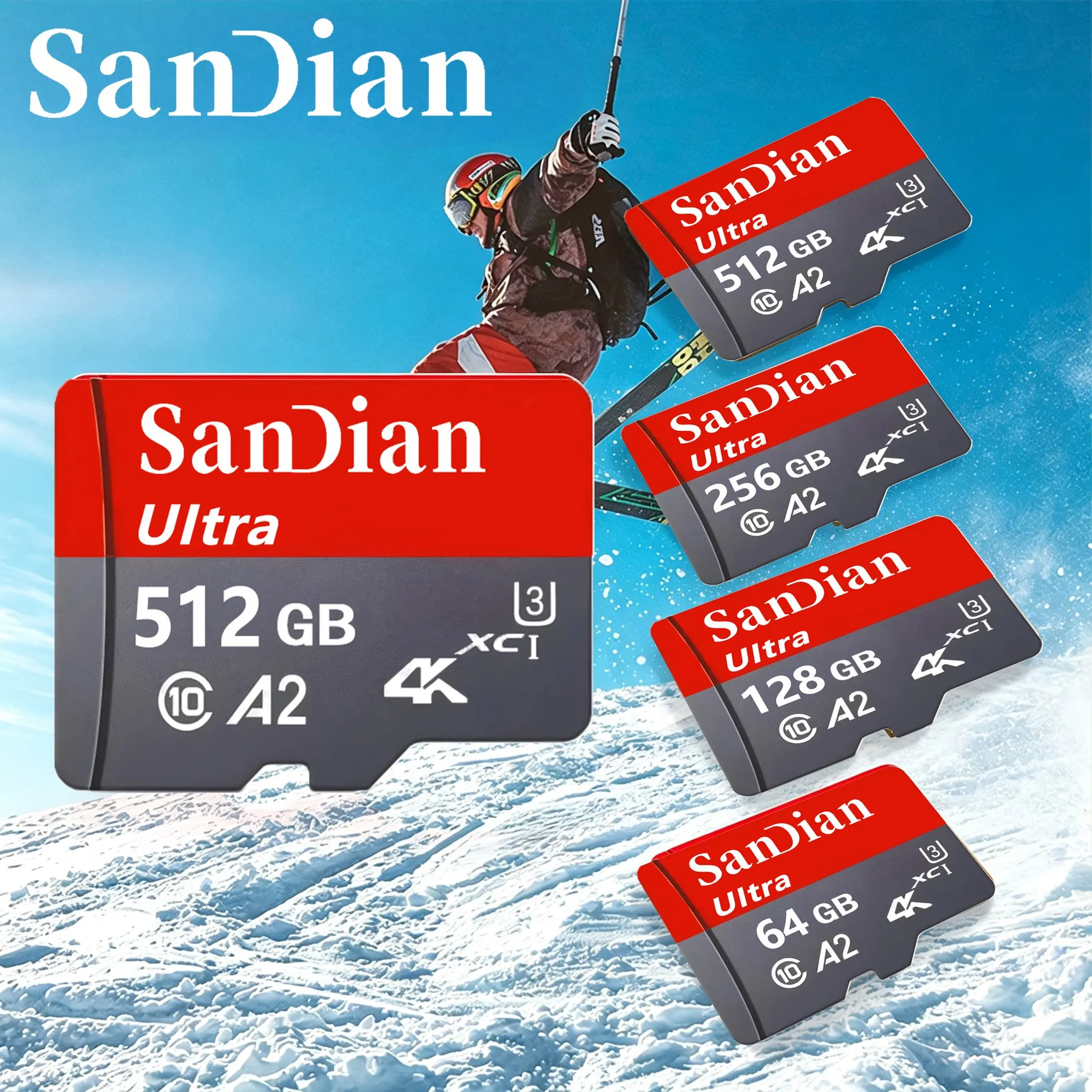 Elite Memory Card 512GB 32GB 64GB TF Cards Micro TF SD Card SD Cards V30 C10 8K for Surveillance/PC/Smart TV/GPS/Car Camera