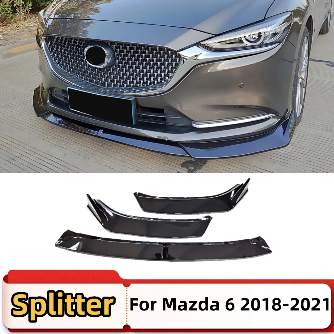 

For Mazda 6 Atenza 2018-2021 Front Bumper Lip Spoiler Chin Splitter Diffuser Air Dam Protector Trim Body Kit Tuning Accessories