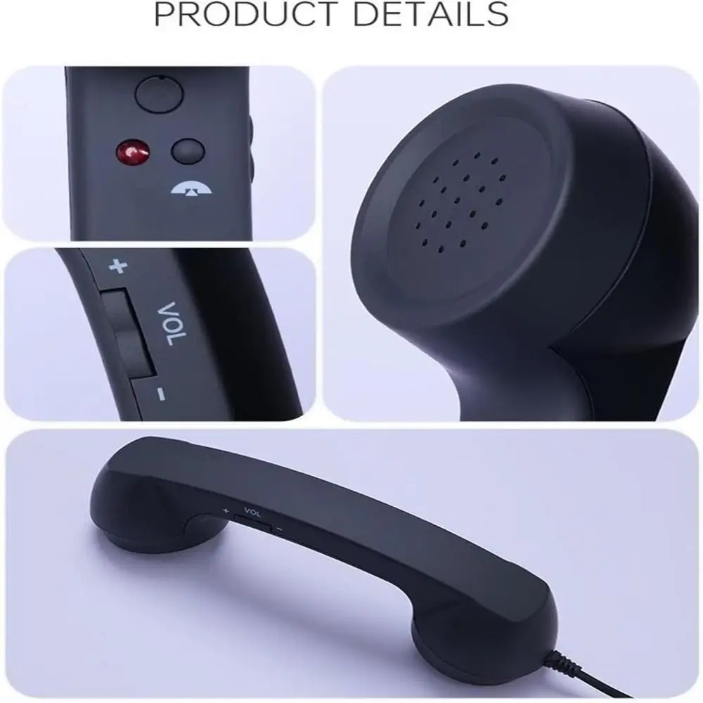New with Microphone Phone Handset Wireless Telephone Style Bluetooth Telephone Handset Black Color Handheld Cell Phone Receiver