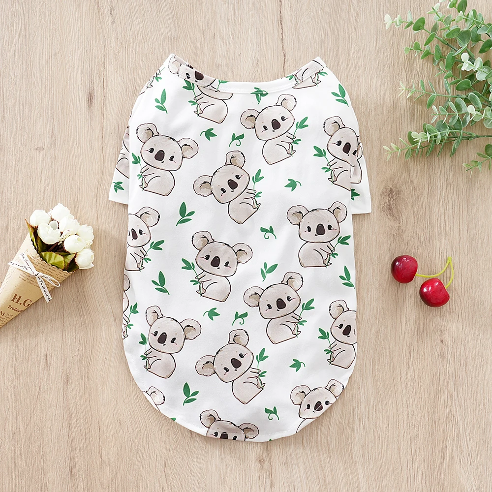 Koala Pattern Pet Clothes Dog Pajamas for Small and medium Dogs Cute Puppy Soft Stretch T-shirt for Dog Cat Apparel Clothing