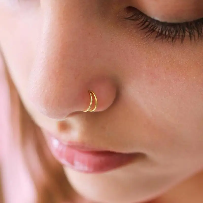 AIDE Piercing Nose Ring S925 Silver Cartilage Ring For Women 2020 Trend Gold Ring For Girl Fine Jewelry Pendientes Aretes Gifts