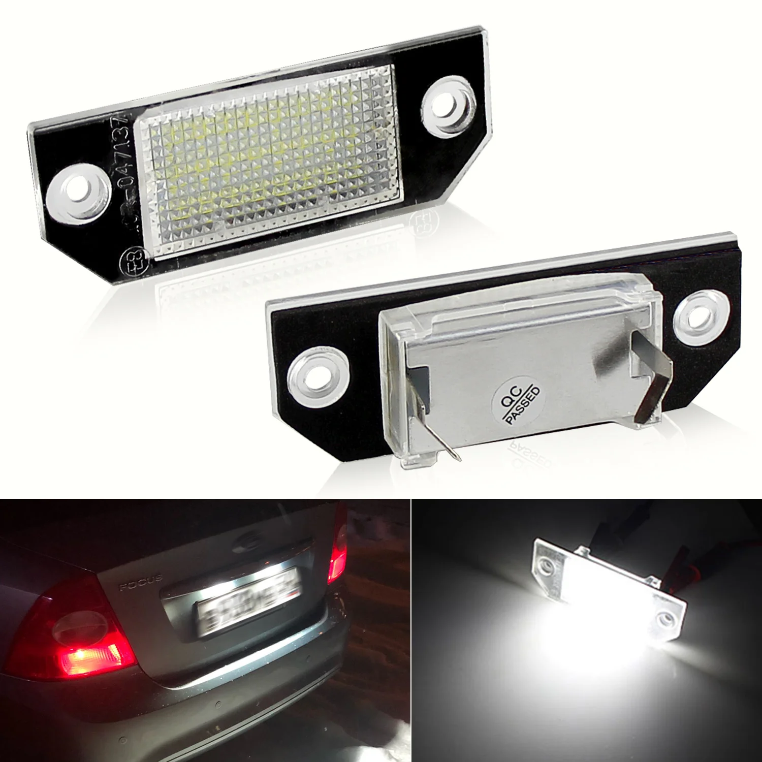 

2PCS LED Number License Plate Light for Ford Focus MK2 Ford Focus C-MAX Car License Plate White Lamp 6000K Error Free Canbus