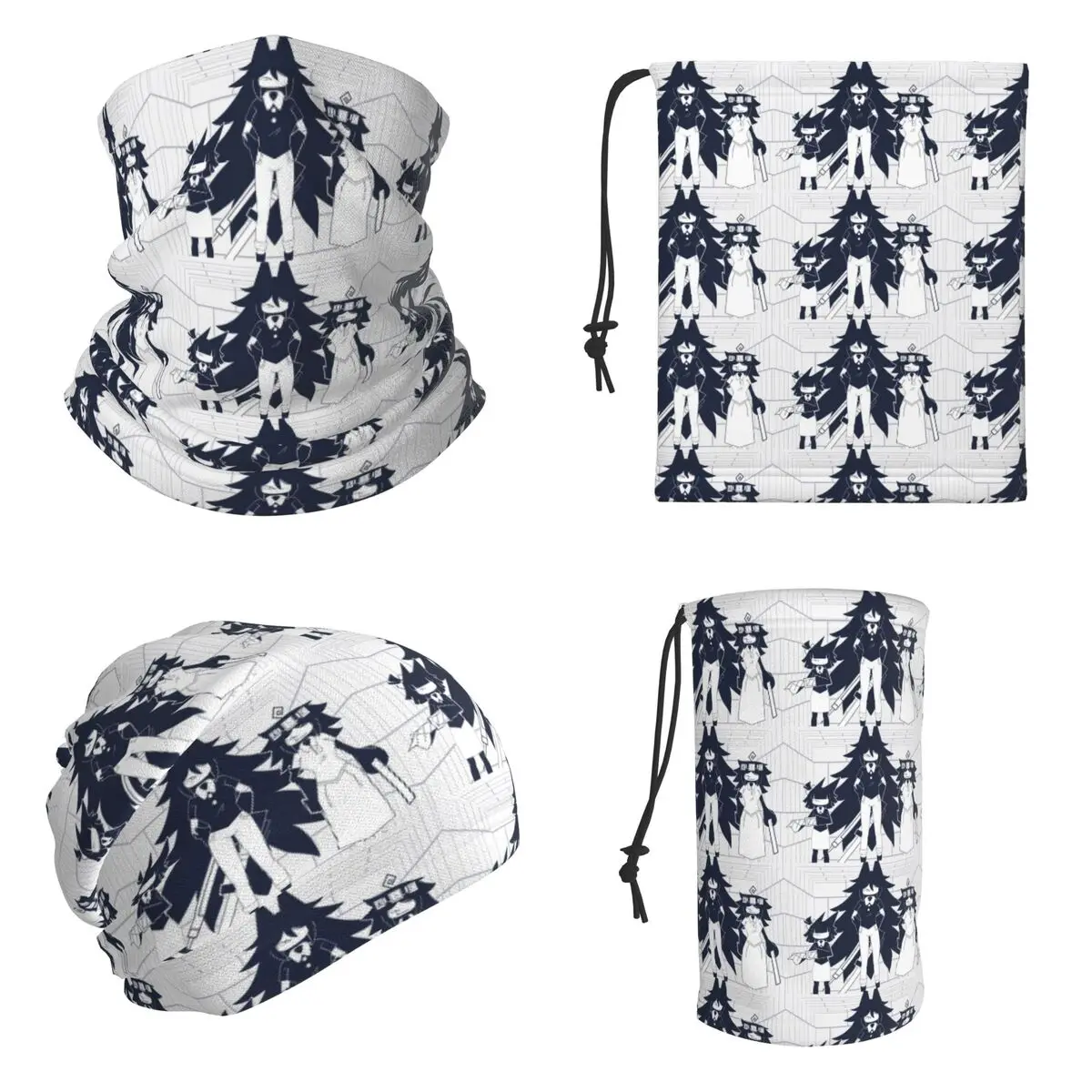 FPE Miss Circle Doodle Cartoon Game Bandana Neck Gaiter Printed Face Scarf Multifunction Headwear Unisex Adult Washable