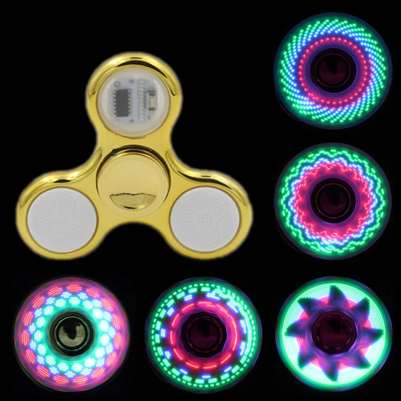 Spinner Toys EDC LED Light Luminous Fidget Changes Hand Top Spinner Golw in The Dark Anitstress Adult Stress Relief Toy for Kids