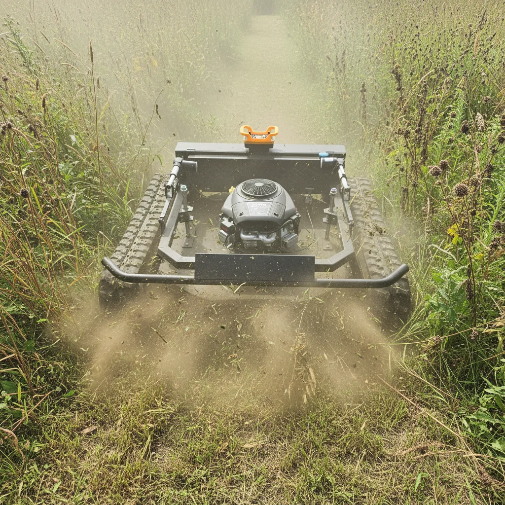 Customize Remote Control Crawler Lawn Mower Efficient Grass Cutting Machine For Garden