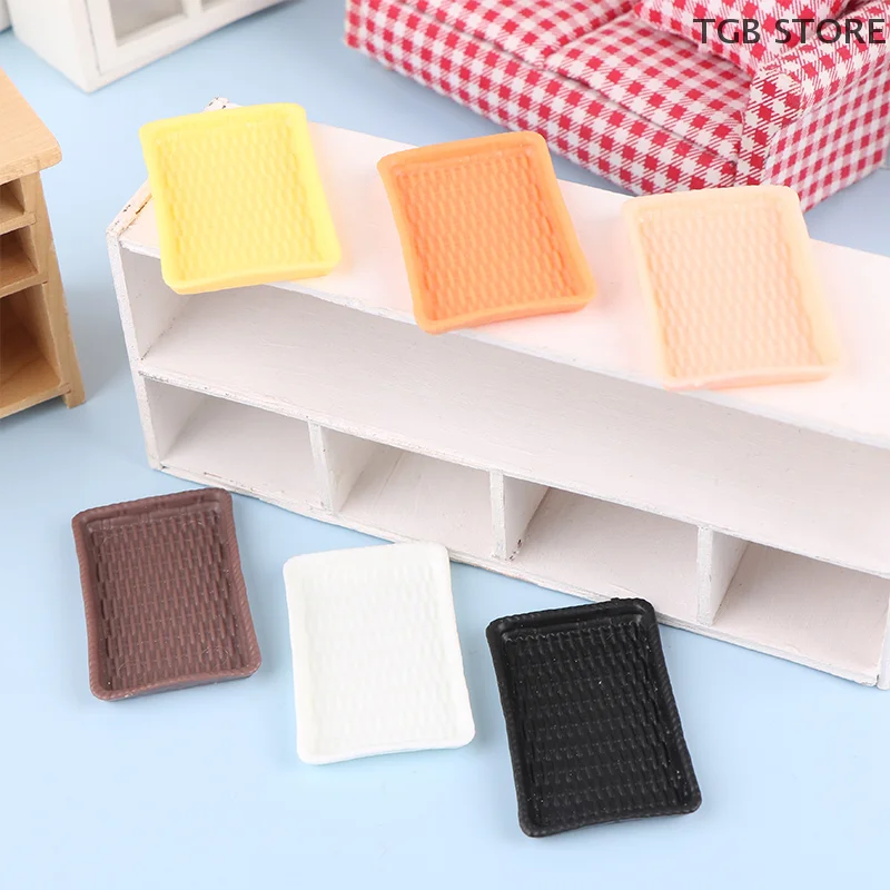Plato de cena de 6 uds., plato de postre, bandeja de comida, modelo de cocina 1:12, decoración en miniatura para casa de muñecas, accesorios para casa de muñecas de juguete