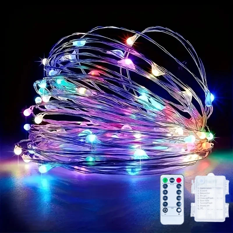 Copper Wire String Lights Battery Waterproof Powered Halloween Fairy Light Indoor Wedding Christmas Garland Party Decor