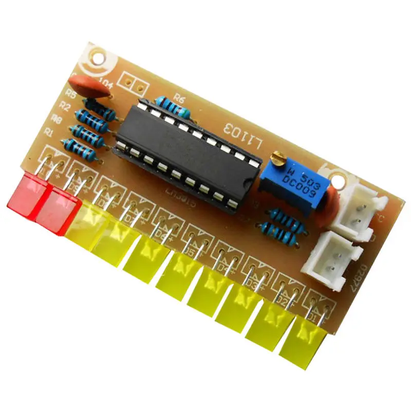 LM3915 Funny 10 Audio Level Strip Fire Dot Indicator DIY Kit Electronic Indicator Suite Moduel Power Voltage: DC 9V 12V Board