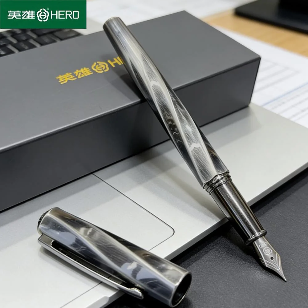 

Перьевая ручка Hero Naked Pen E505A F0,5 мм с иридиевым наконечником в стиле ретро со спиральной текстурой, подходит для элитного бизнеса без чернил