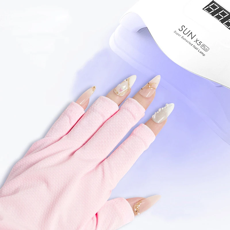 Long Anti UV Radiation Protection Gloves LED Lamp Nail UV Protection Glove Nail Art Gel Nail Dryer Light Nail Art Equipment