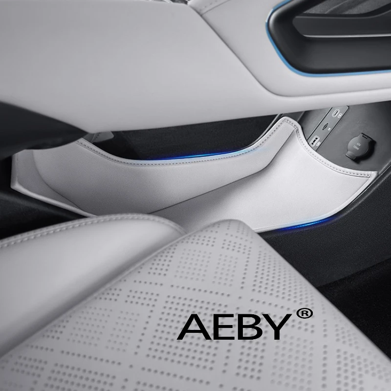 AEBY لـ BYD Atto 2 2024 منظم وحدة التحكم المركزية السفلية من الجلد، مضاد للانزلاق وسهل الوصول، منظم داخلي من الجلد الفاخر #2