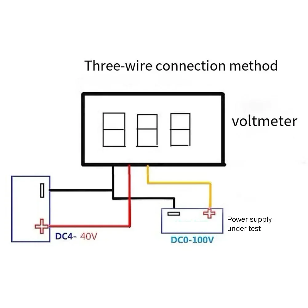 1PC 0.28inch Digital DC Voltmeter Head 3 Wire LED Minimun Digital Voltmeter DC0-100V Reverse Connection Protection