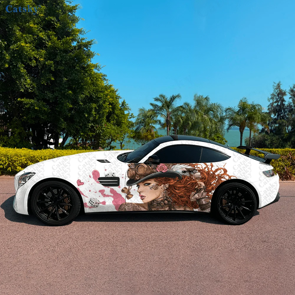 

Готическая красная красота, боковая наклейка для автомобиля, водонепроницаемая устойчивая к царапинам наклейка из ПВХ, защита автомобиля, автоаксессуары в подарок