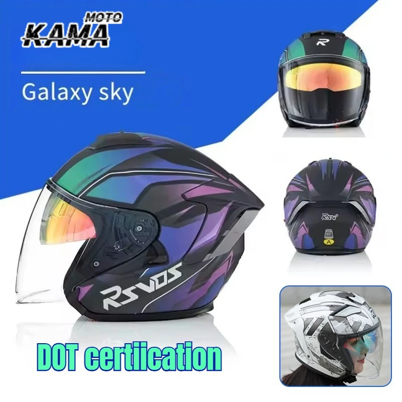 

RSV 839 Motorcycle Helmet Men's and Women's Half Helmets Retro Cruise Dual Lens Scooter 3/4 Helmets Riding casco de motocicleta
