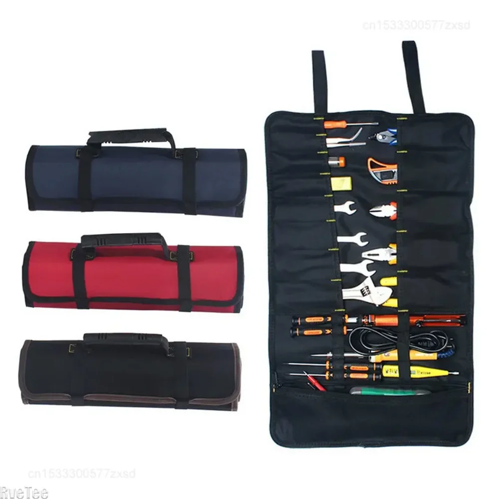 Oxford Canvas Multifunction Roller Tool Bags Hardware Chisel Electrician Carrying Toolkit Instrument Package Case Handles Bags