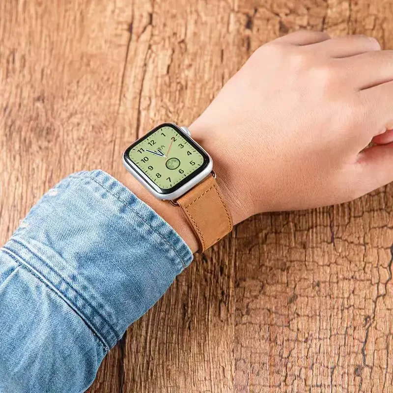 الأشرطة الجلدية لساعة أبل 10 الفرقة 46 مللي متر 42 مللي متر 44 مللي متر 45 مللي متر 49 مللي متر 41 مللي متر 40 مللي متر كوريا سوار iWatch سلسلة 8 9 3 4 5 6 SE 7 Ultra 2