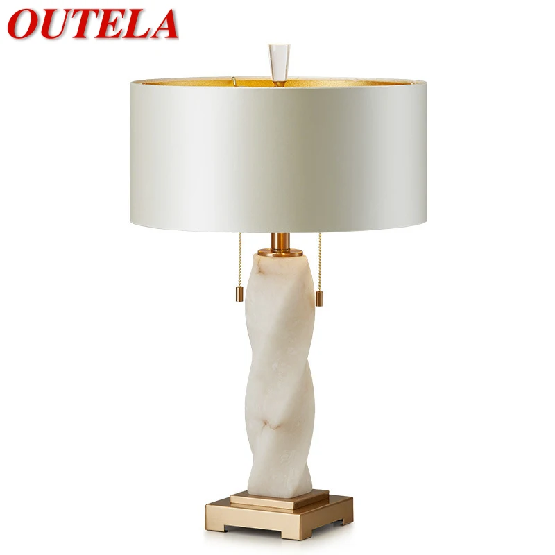 

OUTELA Contemporary Marble Table Lamp Nordic Fashionable Living Room Bedroom Personality Creative LED Decoration Desk Light