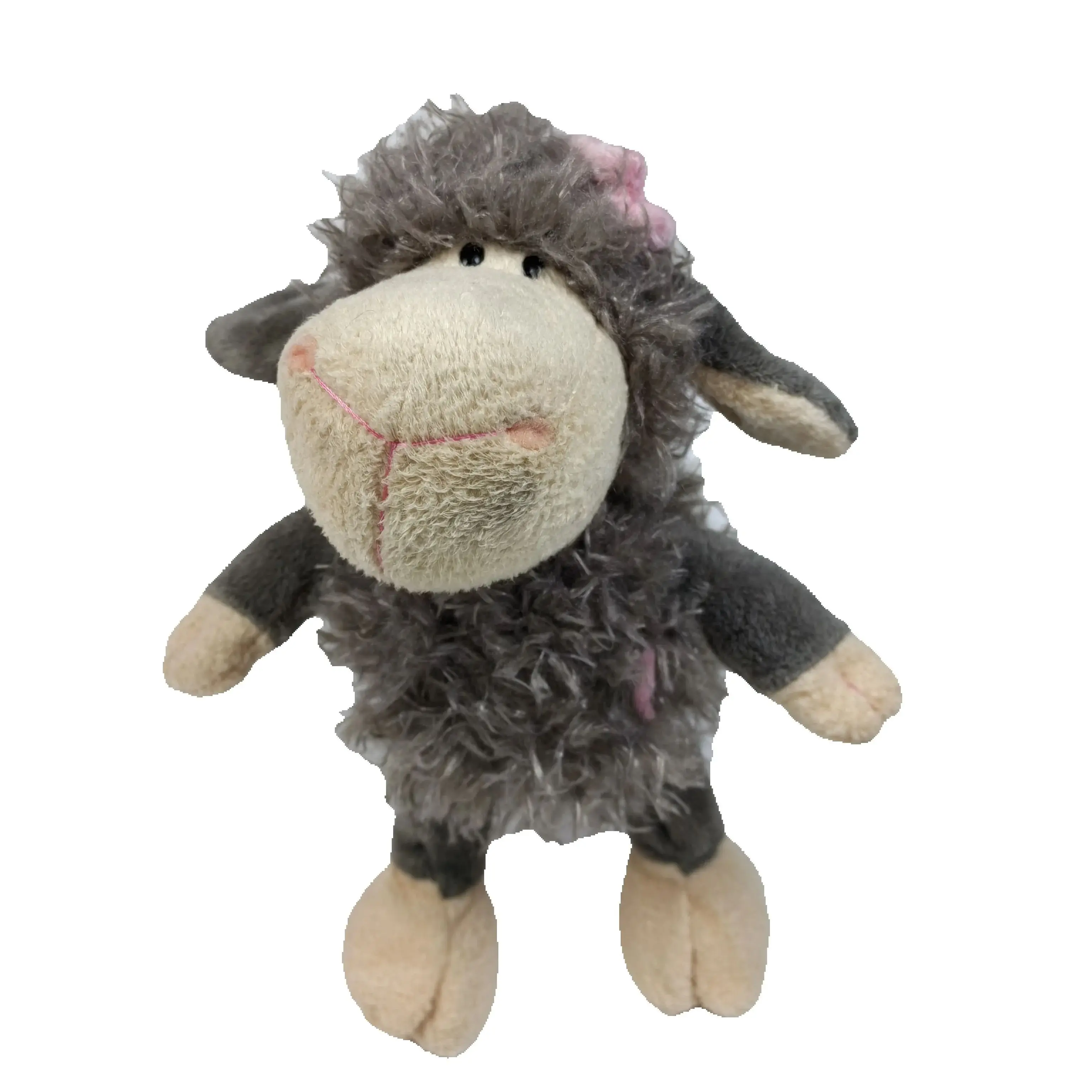 25-35cm Grey Sheep Fluffy Hair Super Soft Plushies Doll Stuffed Animals Long Plush  Baby Appease Doll Toy For Kids Gift