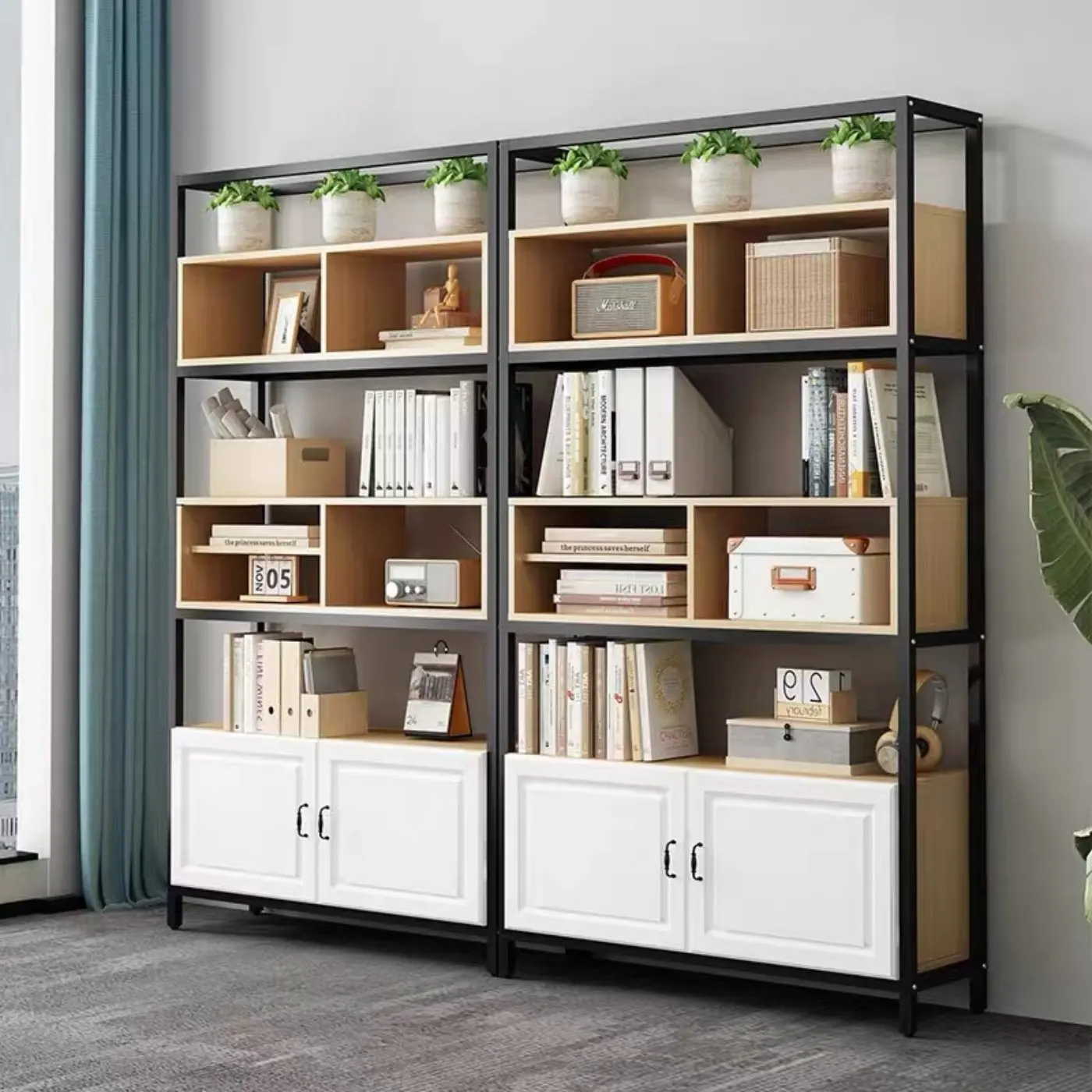 Office partition bookshelf planter rack barbershop iron modern simple multi-layer storage screen partition cabinet shelf