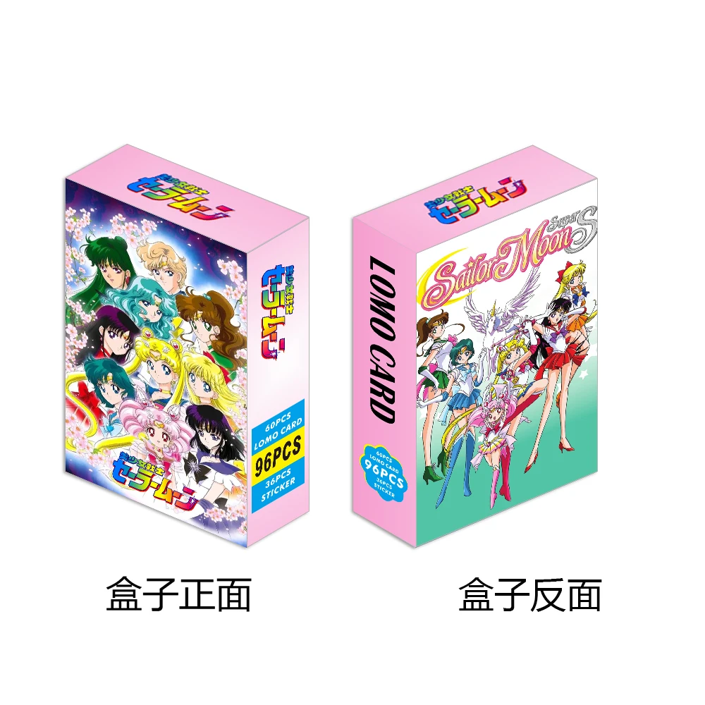 Sailor Moon Lomo Cards Japanese Anime 1pack/96pcs Card Games With Stickers Postcard Box Message Photo Gift Toy Fan Collection