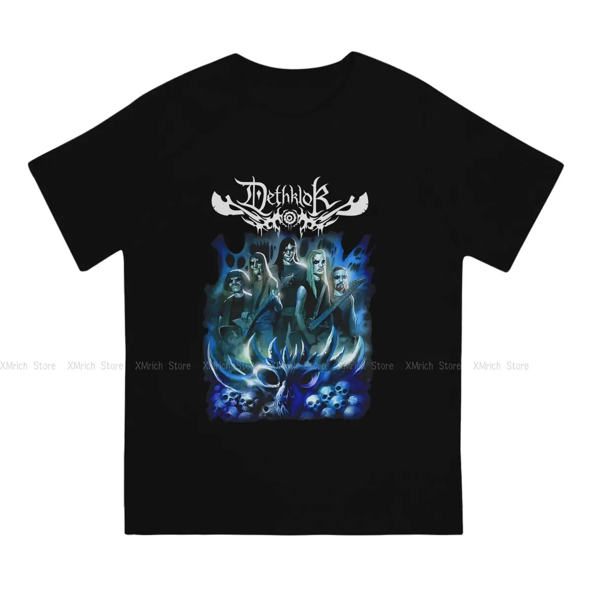 Vintage Dethklok Metalocalypse T-Shirts Men Crew Neck Pure Cotton T Shirt Dethklok Short Sleeve Tee Shirt Gift Idea Clothing