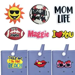 Beach Bag Alphabet Accessories PVC Rubber Bag Decorative Inserts Charms DIY Handmade Hanging Ornament for Beach Tote Bogg Bag