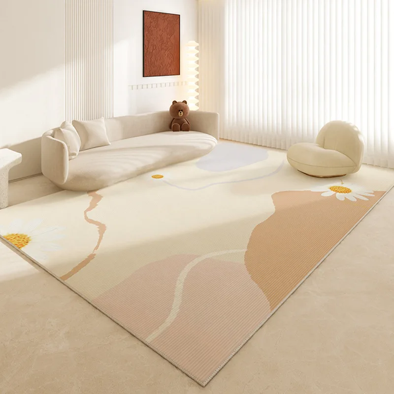 

VIKAMA Luxury Minimalist High-End Living Room Rug Sofa Coffee Table Blanket Wash-Free Home Bedroom Floor Mat Home Decor