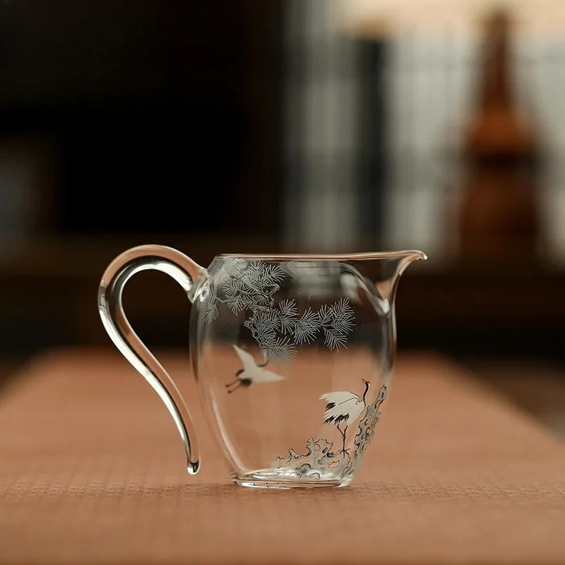 

Чайник-диспенсер из термостойкого стекла Crane, 240 мл, с разделителем для чая, для чайной церемонии, подарочные принадлежности, ручная работа