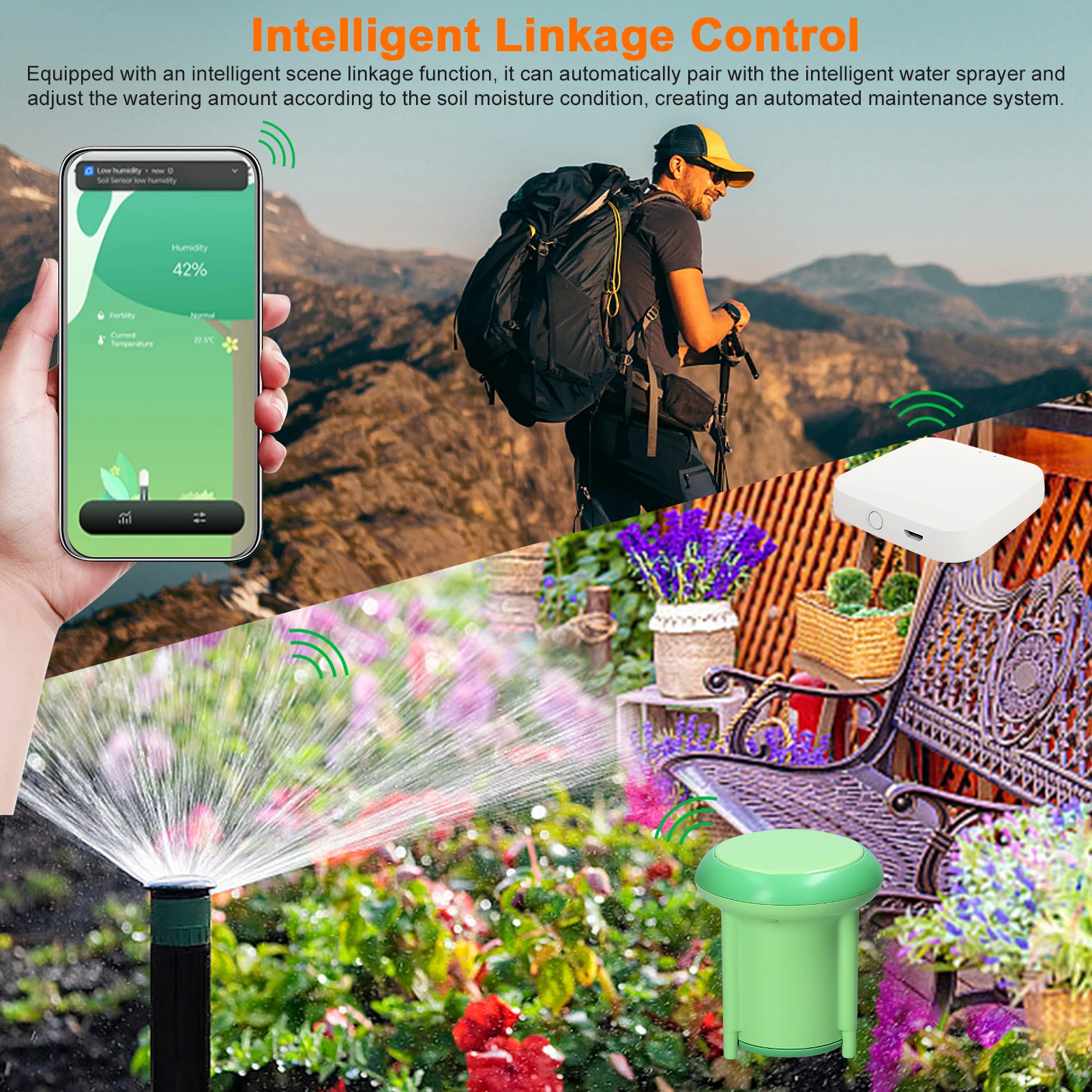 Tuya ZigBee Soil Tester Temperature and Humidity Sensor IP66 Waterproof APP Control Required with Gateways for Garden Planting