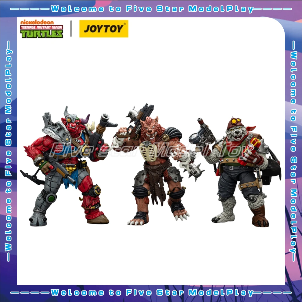 

【FS】 JOYTOY TURTLES TMNT-Dirtbag Rahzar Groundchuck 3pcs 1/18 Action Figures Anime Model Toys Gift Collection