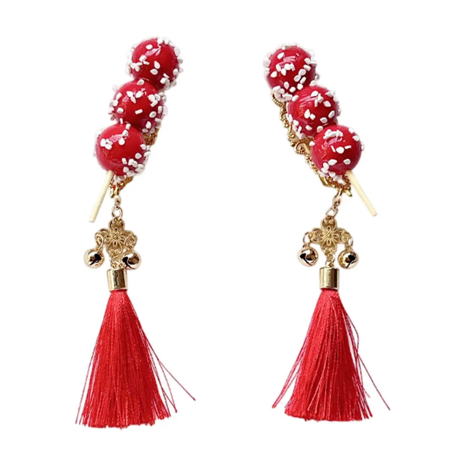 

Китайские новогодние заколки для волос, милый боковой зажим с кисточками для волос