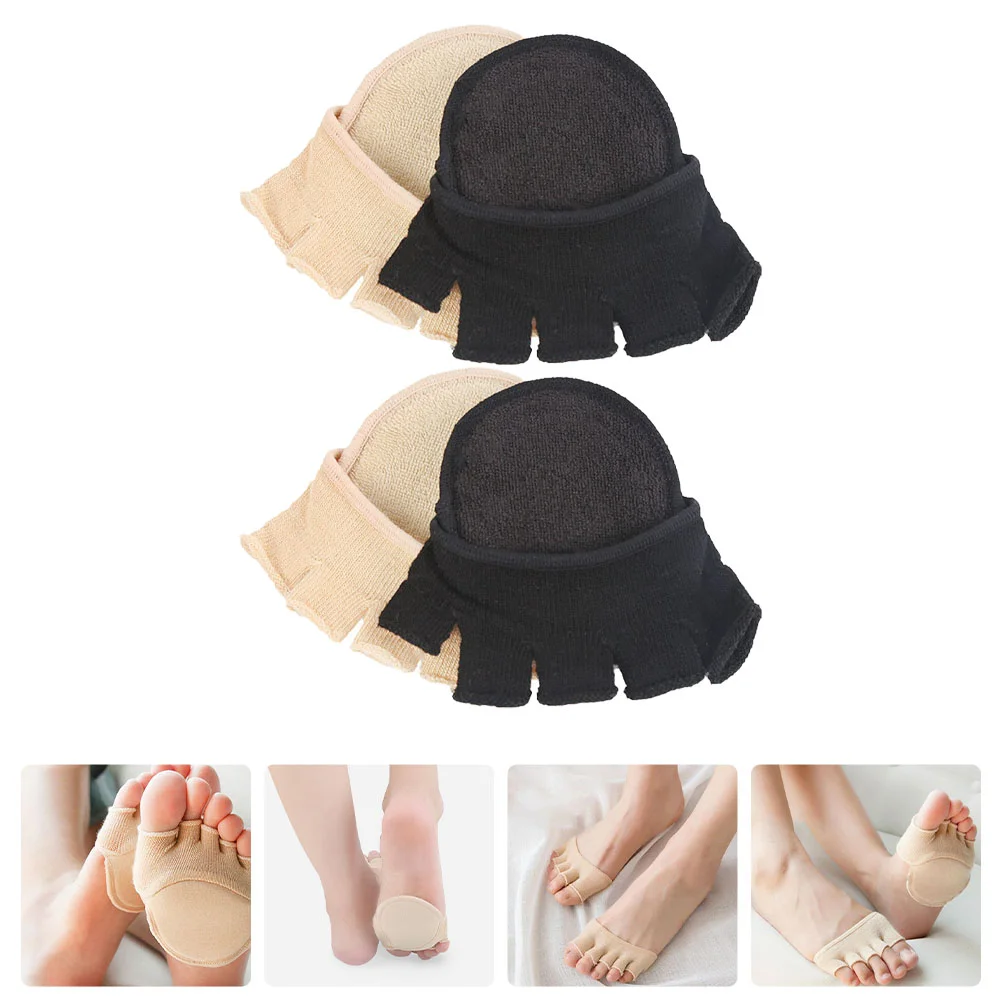 

2 Pairs Ladies Socks Open Toe Sandal Women Flat for Mule Invisible Women's Miss