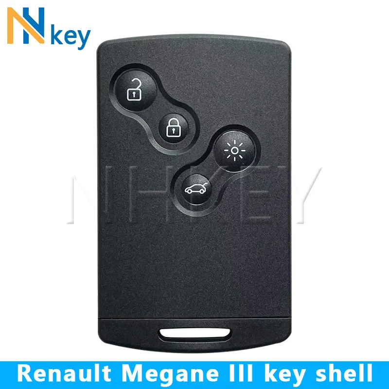 

NHKEY 4Buttons Key Shell For Renault Koleos Megane III Clio Captur Laguna Remote Smart Card Key Case With Insert Small Key Blade
