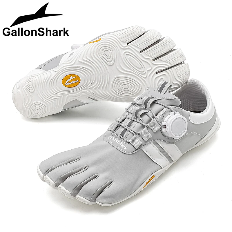 

Five Toe Minimalist Barefoot Shoes by GallonShark, Breathable Quick-Lace Sneakers for HIIT Training, Hiking & Daily Active Wear