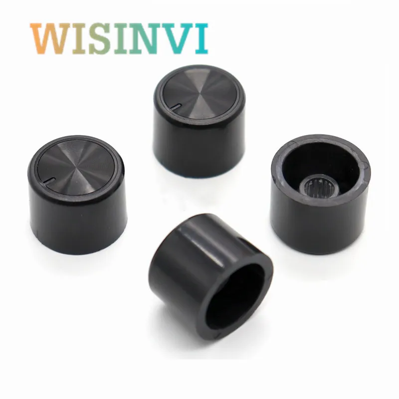 10PCS 20*15MM Light Transmission Knob Potentiometer Knob Cap Power Amplifier Light Guide Knob Cap Flower / Half Shaft 6mm