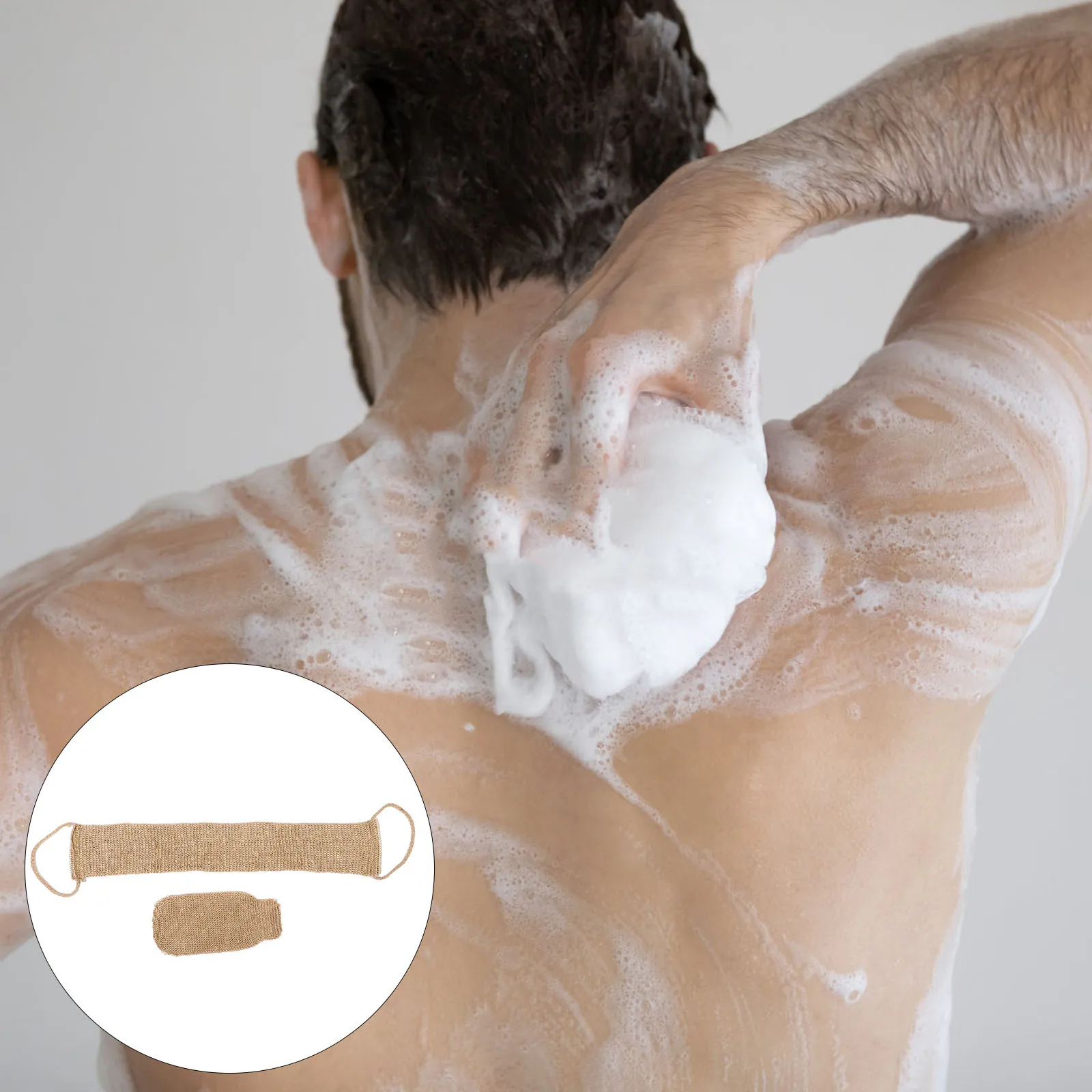 

2Pcs Sisal Back Scrubber Bath Gloves Set Exfoliating Shower Towel Dead Skin Remover Body Scrub Back Cleaner Soft Natural Bath