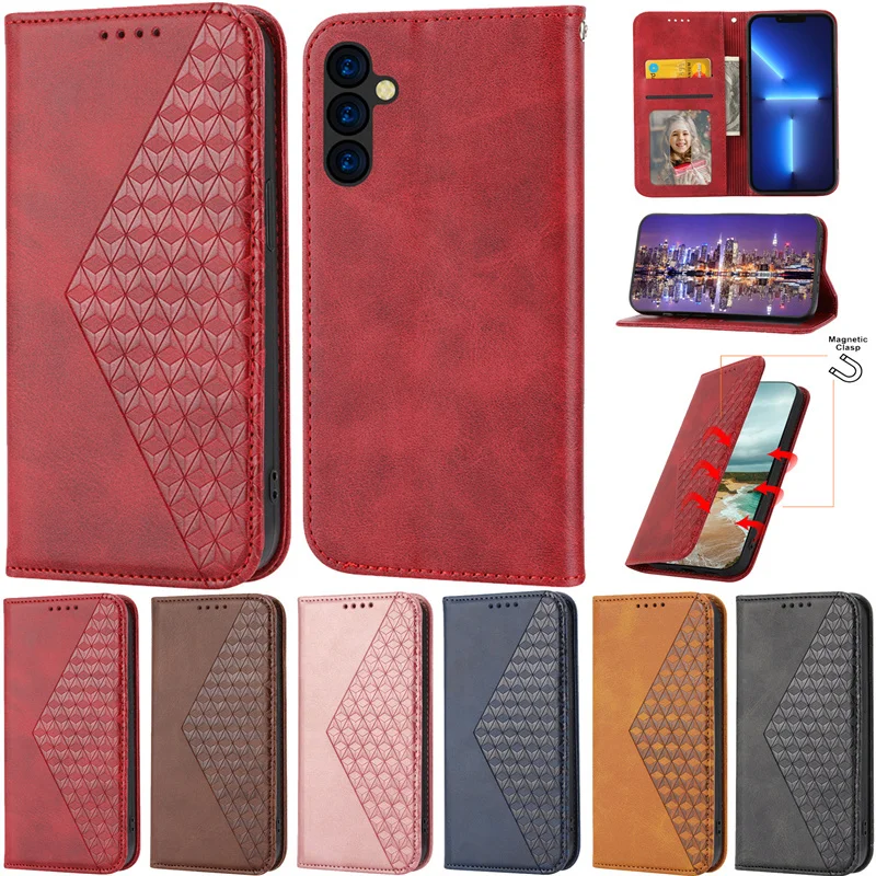 For Samsung Galaxy A23E A23S A22E Case Magnetic Attract Leather Etui A14 A04S A13 A33 A53 A73 A03S A22 A32 A52S A72 A51 71 Cover