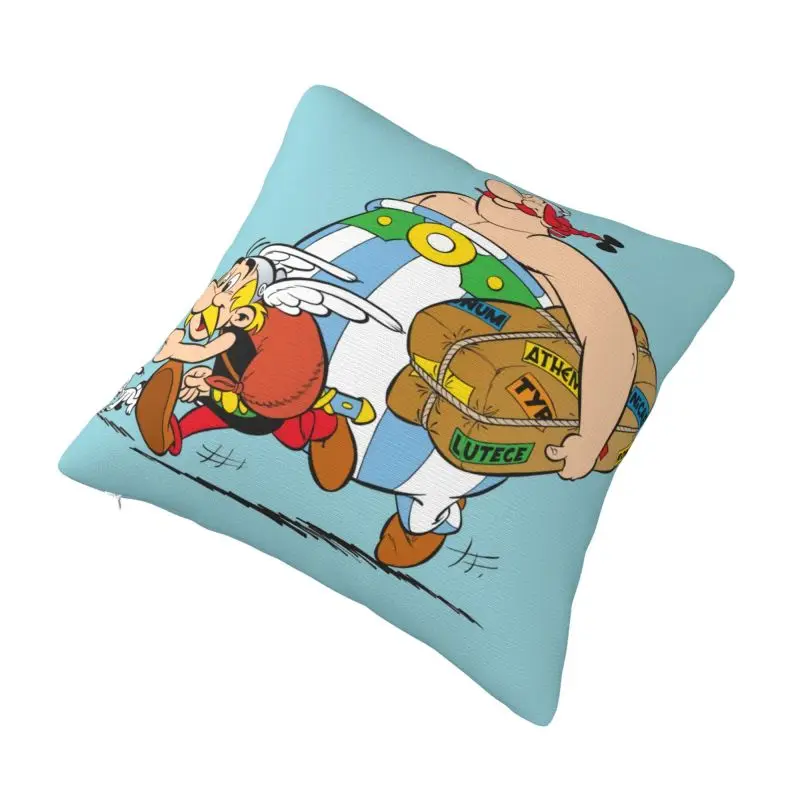 Custom Asterixs And Obelixs Adventure Comic Modern Throw Pillow Covers Cushions Cover for Sofa