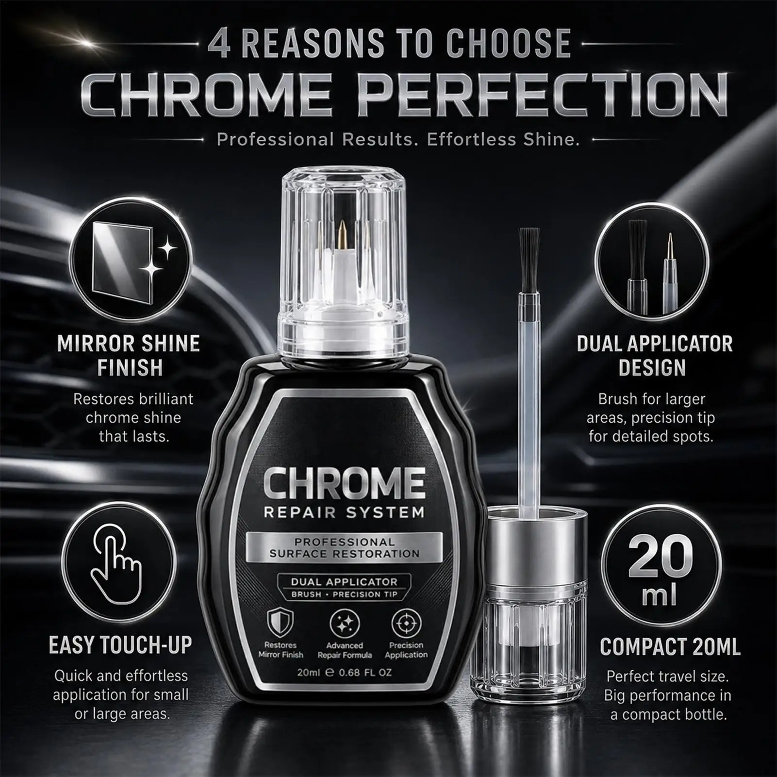 Car Repair Solution Automotive Chrome Silver Repair Fluid High-Gloss Door Paint Restoration And Repair Paste Repair Bottle