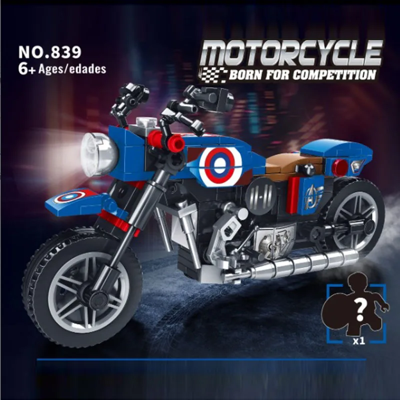 

Creative anime characters motorcycle modelsmotorcycle assembly building blocks toys for boys, small particles puzzle Christmas